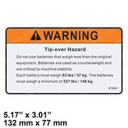 Picture of Decal - Tip Over Hazard