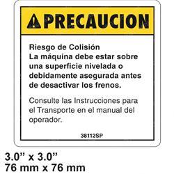 Picture of Decal Caution Brake Release