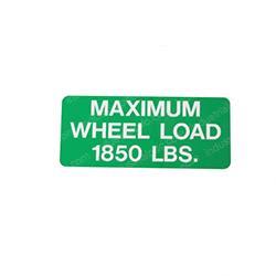 Picture of Decal - Max Wheel Load 1850lbs