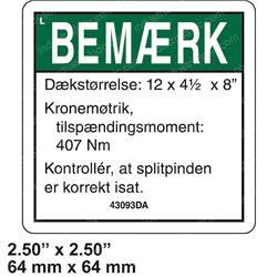 Picture of Decal Notice Tire Specs