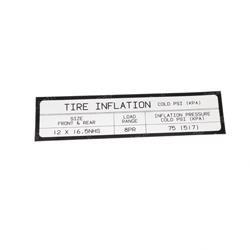 Picture of Decal - Tire Inflation