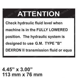 MARKLIFT 183402 DECAL - HYDRAULIC FLUID