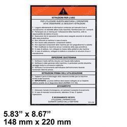 Picture of Decal - Operating Instructions
