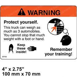 CROWN CR069571 DECAL - WARNING PROTECT YOURSEL