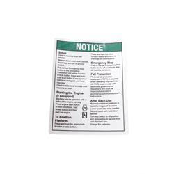 Picture of Decal Notice Oper Instr Ground