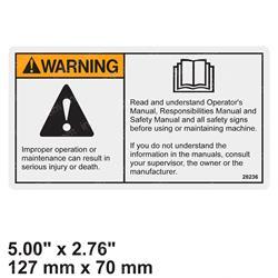Picture of Decal - Warn Failure Read