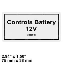 Picture of Decal - Controls Battery 12v