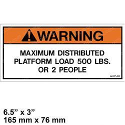 Picture of Decal - Max Load 500lbs