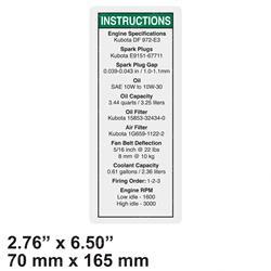 Picture of Decal - Notice Kubota Gas Specs