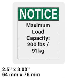 Picture of Decal - Notice Max Cap 200lb