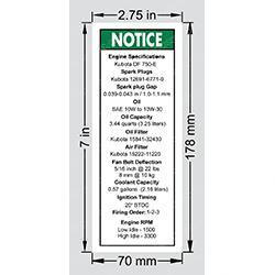 Picture of Decal - Engine Specs
