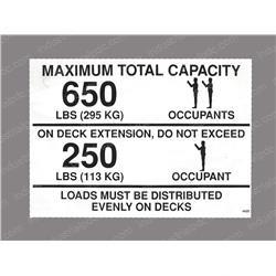 Picture of Decal - Capacity 650lbs