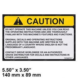 Picture of Decal - Caution Read Manual
