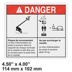 Picture of Decal Danger Tip-Over Welder