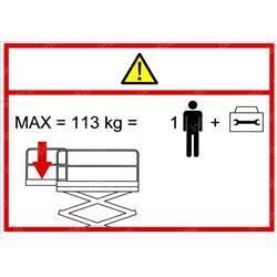 Picture of Decal - Capacity 113 Kg
