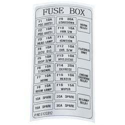 Picture of Decal Fuse Box