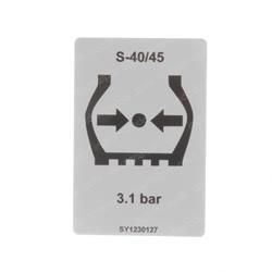 Picture of Decal - Tire Specs S40/45