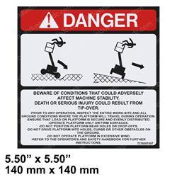Picture of Decal - Danger Pot Hole Eng