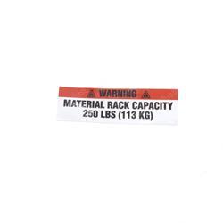 Picture of Decal - Sheet Mat Rack 250 Lbs
