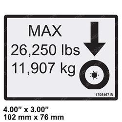 Picture of Decal 26250 Max Tire Load