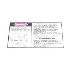 Picture of Decal - Danger Use Safety Bar