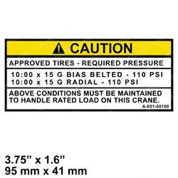 Picture of Decal - Tire Pressure