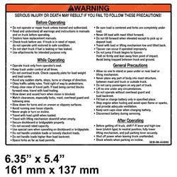 ac8762622 DECAL - OPERATOR INSTRUCTIONS