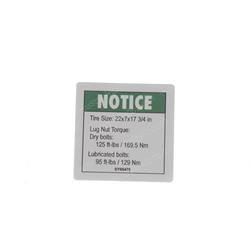 Picture of Decal - Tire Specs