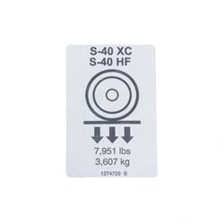 Picture of Decal, Label, Wheel Load S-40