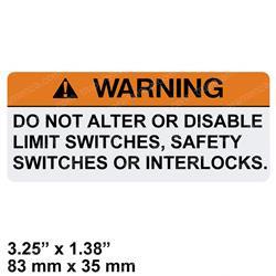 JLG 106705 DECAL -  DO NOT ALTER