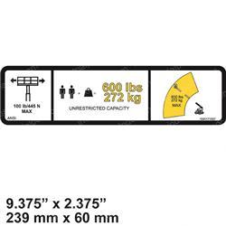 Picture of Decal-Warning Max Cap. (ansi)