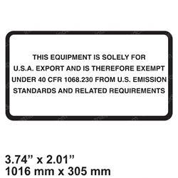 Picture of Decal - Lrc Epa Export Only