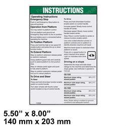 gnt107030gt DECAL - OPERATOR INSTRUCTIONS