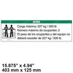 Picture of Decal Notice Max Load 500 Lbs