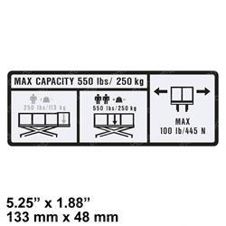 Picture of Decal,capacity (550lbs/250kg)