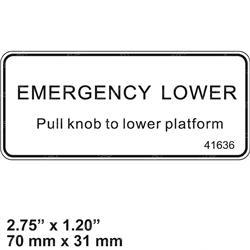 Picture of Decal - Emergency Lower