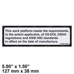 Picture of Decal - Osha Compliance