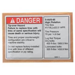 Picture of Decal Danger/Label Tire Spechf