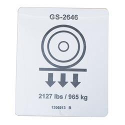 Picture of Decal, Label, Wheel Load,