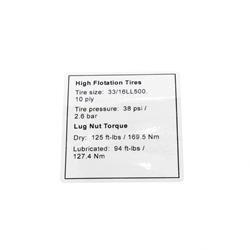 Picture of Decal Notce Hi Float Tires