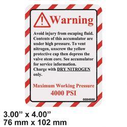 Picture of Decal- Warning Max 4000 Psi