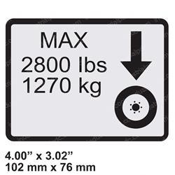 Picture of Decal Max Tire Load