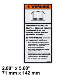 Picture of Label Warning Improper Use