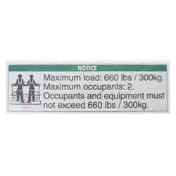 Picture of Decal Notice Max.load 660 Lbs