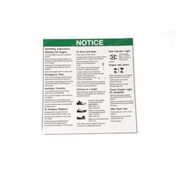 Picture of Decal Notice Operating Instic
