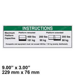 Picture of Decal,instr-Max Cap 400 Lbs