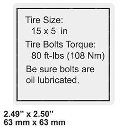 Picture of Decal - Tire Specs