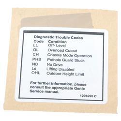 Picture of Decal,label,fault Codes