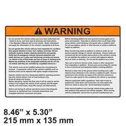 Picture of Decal - Warning Oper. Instr.