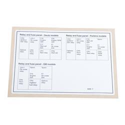 Picture of Decal Label Fuse Relay Panel